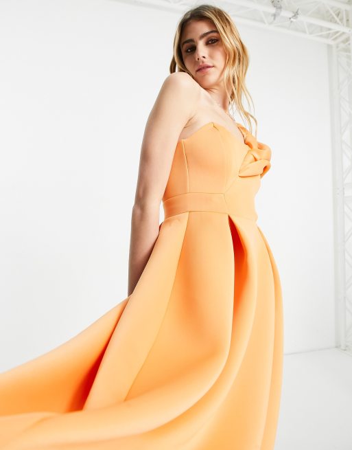 Asos design bow back midi store prom dress