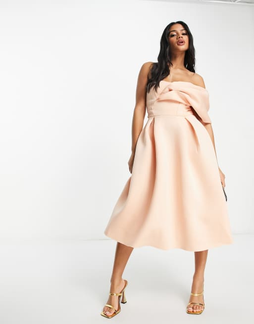 Asos design fallen shoulder prom clearance dress