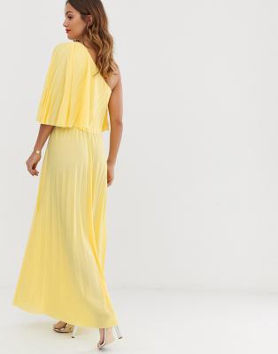 asos design one shoulder pleated crop top maxi dress