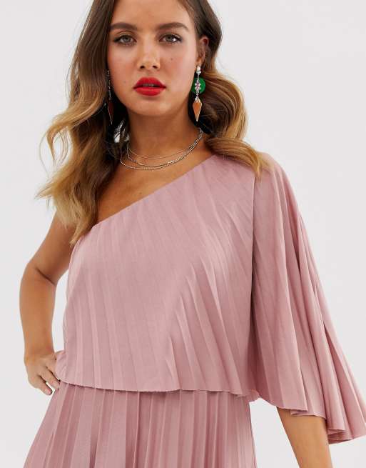 Asos design pleated clearance crop top midi dress