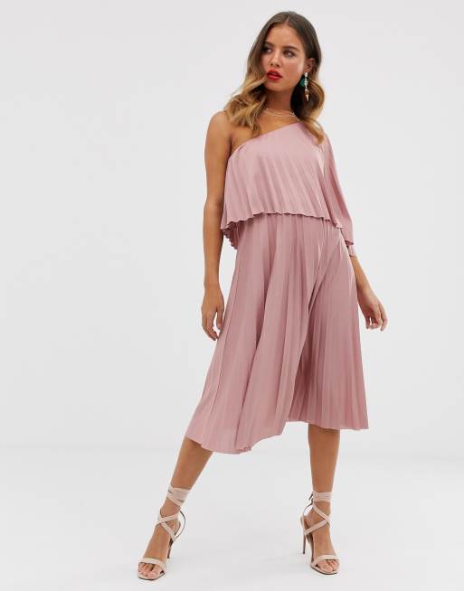 Asos design pleated crop top shop midi dress