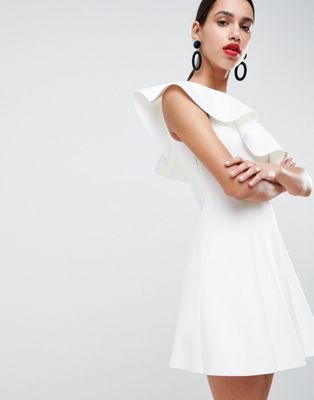 white dress with one sleeve