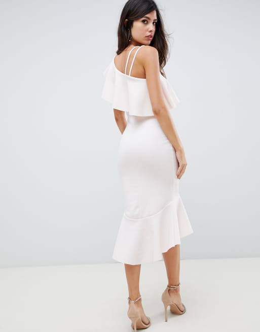 Asos design one shoulder best sale pephem midi bodycon dress