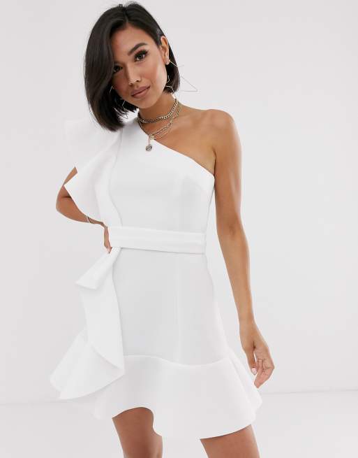 Asos white hotsell one shoulder dress