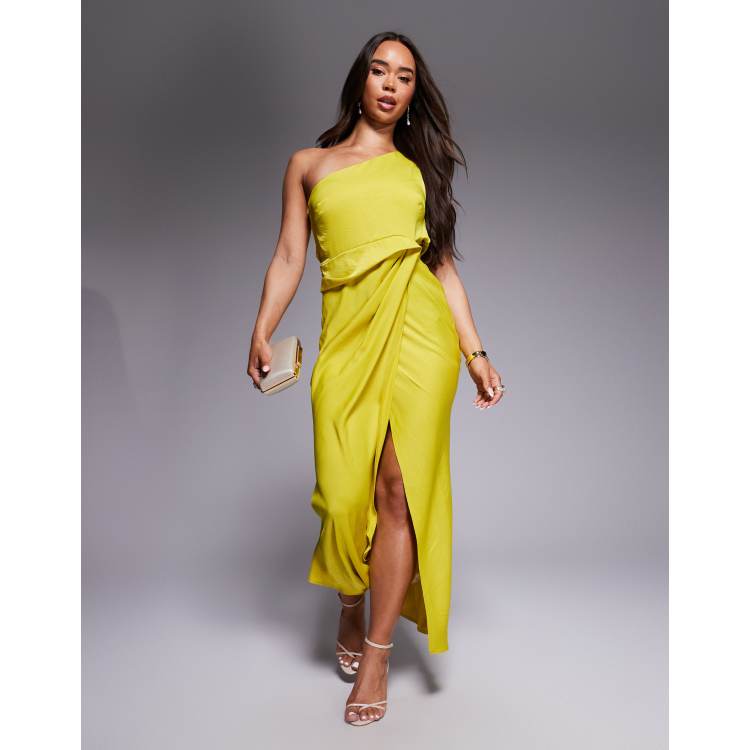ワンピース ETMON Side Shirring Pintuck Dress, Yellow Beige 에트몽]Side Shirring Pintuck Dress, Yellow Beige
