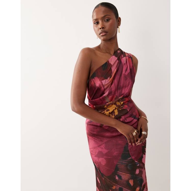asos edition blouson one shoulder dress in satin ASOS Design - One Shoulder Satin Maxi Dress - Women - Polyester - 0 US