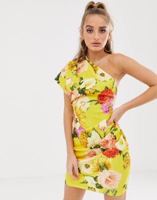 asos one shoulder floral dress