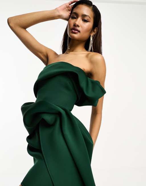 Asos green one shoulder hot sale dress