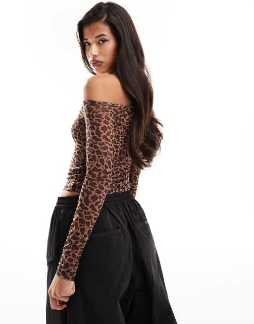 Asos leopard print top on sale