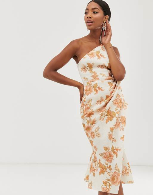 Asos one shoulder store floral dress