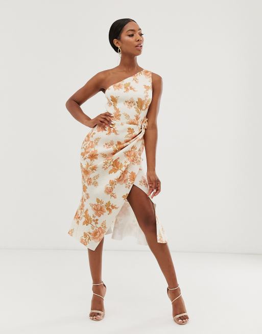 Asos one shoulder store floral dress