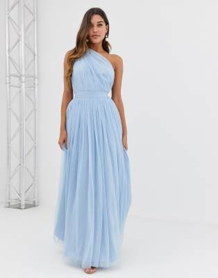 and blue maxi dress