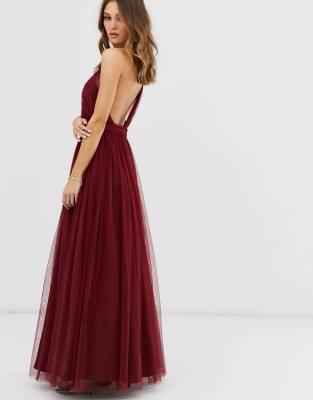 asos design tulle maxi dress