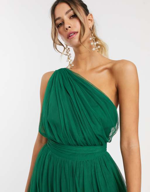 Asos tulle one shoulder best sale maxi dress