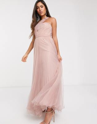 asos tulle one shoulder maxi dress