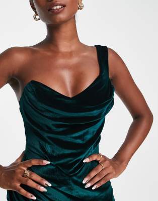 asos velvet corset dress ASOS DESIGN Tall velvet corset embellished maxi dress with draped skirt  overlay in mulberry
