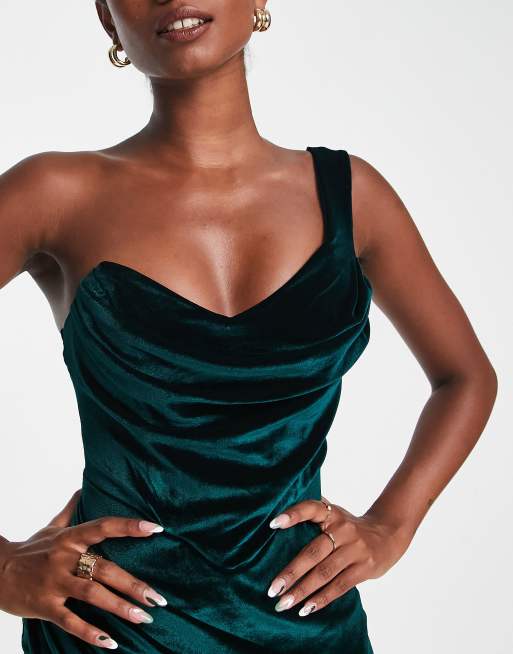 Asos green velvet dress deals