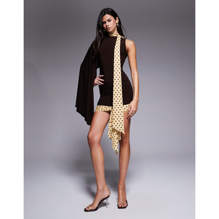 asos design mini scarf print tie detail dress ASOS Design - Scarf Print Mini Dress - Women - Polyester - 6 US