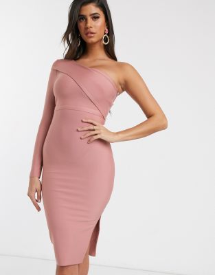 one sleeve bandage dress