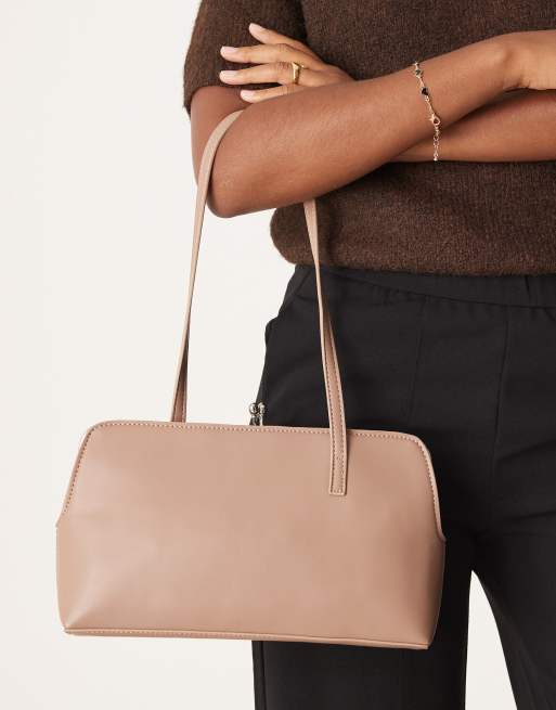 ASOS DESIGN one strap frame shoulder bag in mushroom