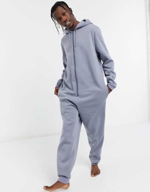 ASOS DESIGN onesie in blue fleece ASOS