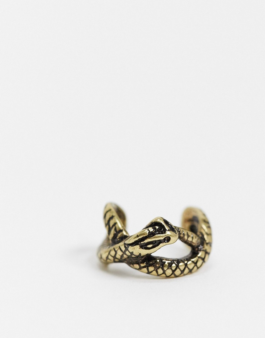 ASOS DESIGN - Oorbel van 10mm met slangenontwerp van gepolijst goud