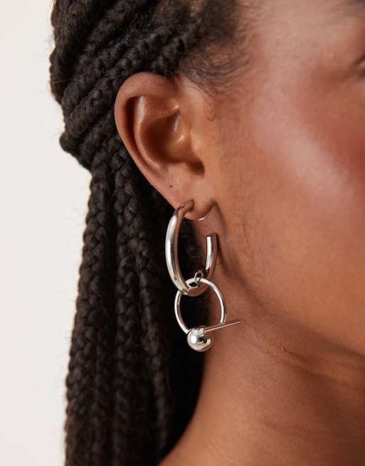 ASOS DESIGN - Oorbellen met abstract bolvormig ontwerp in zilverkleur