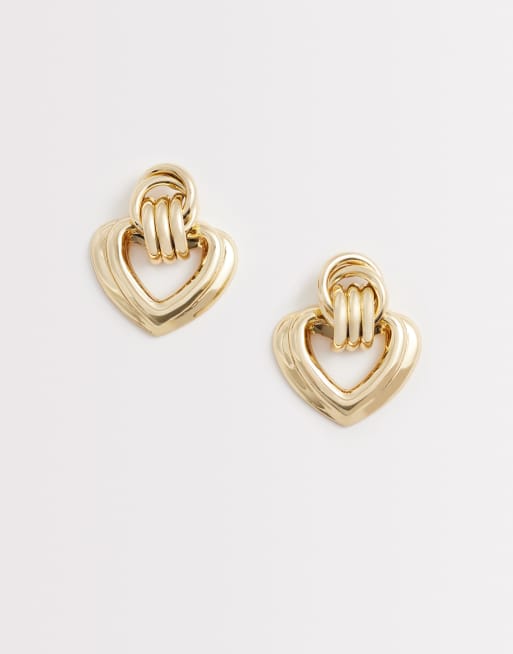 ASOS DESIGN - Oorbellen met hartdetail in goudkleur, 2 van 4
