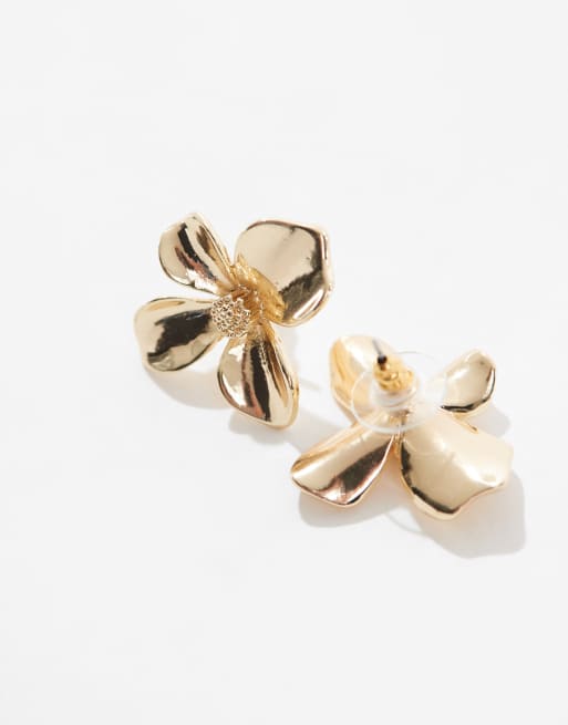 ASOS DESIGN - Oorbellen met kleine bloemen in goudkleur, 2 van 4