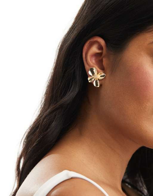 ASOS DESIGN - Oorbellen met kleine bloemen in goudkleur, 4 van 4