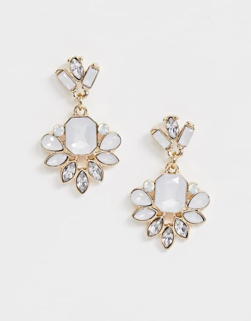 ASOS DESIGN - Oorbellen met siersteentjes in goud