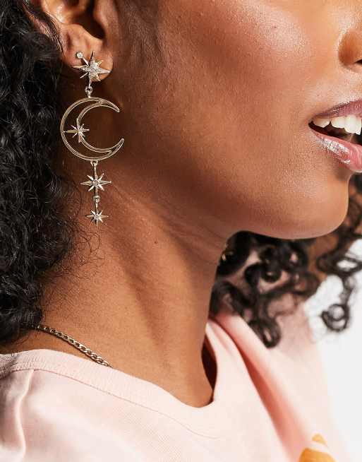 ASOS DESIGN - Oorbellen met zonnen en maantjes in goudkleur