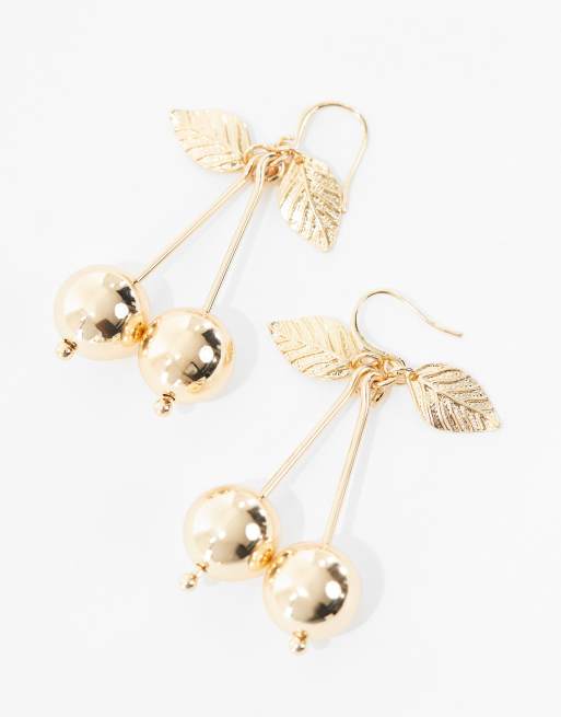 ASOS DESIGN - Oorhangers met kersen in goudkleur, 4 van 4