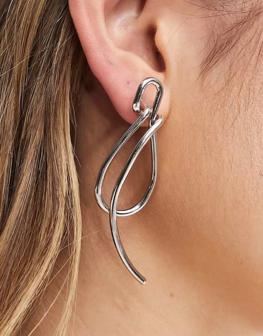 ASOS DESIGN - Oorhangers met verschillende abstracte ontwerpen in zilverkleur