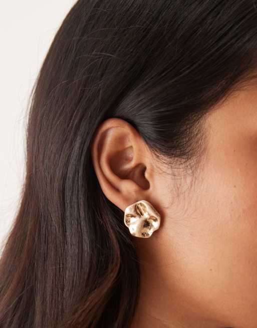 ASOS DESIGN - Oorknopjes met gesmolten ontwerp in goudkleur