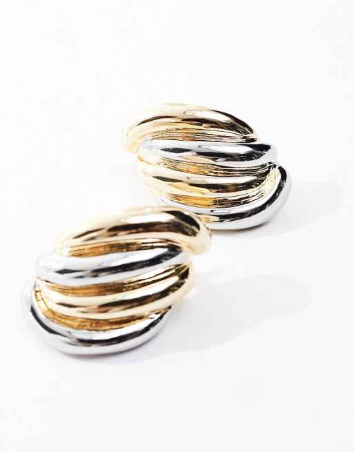 ASOS DESIGN - Oorknopjes met vintage-look van gemengde metalen, 3 van 4