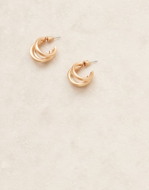 ASOS DESIGN - Oorringen met design in drie rijen in gemengde goudkleuren, 2 van 3