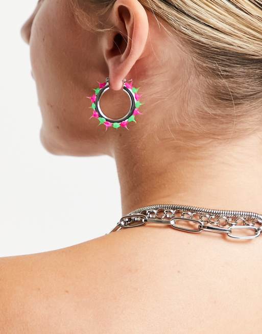ASOS DESIGN - Oorringen met rubberen spikes