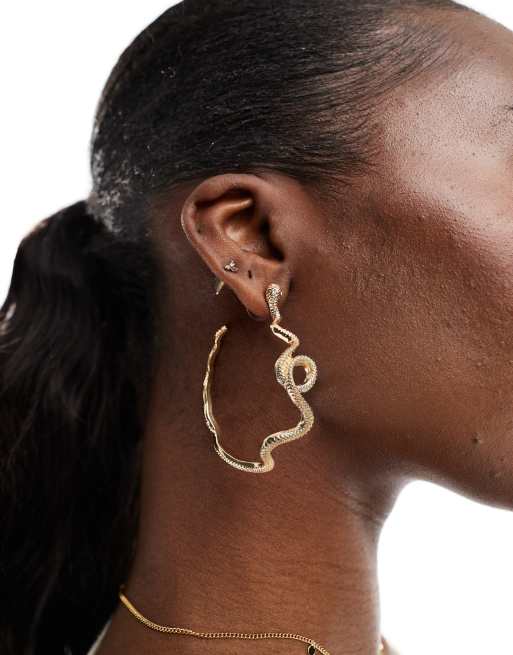 ASOS DESIGN - Oorringen met slangdetail in goudkleur