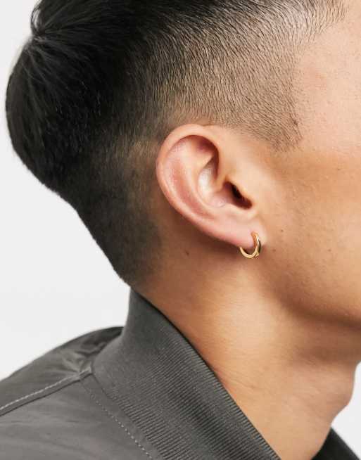 ASOS DESIGN - Oorringen van 9 mm verguld met 14k goud, 2 van 4