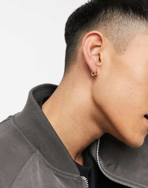 ASOS DESIGN - Oorringen van 9 mm verguld met 14k goud, 3 van 4