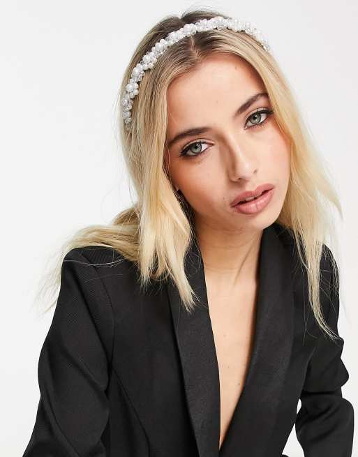 ASOS DESIGN – Opaska na głowę z perełkami i koralikami