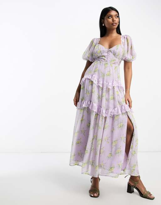 Asos lilac lace outlet dress