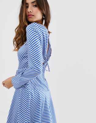 asos blue striped dress