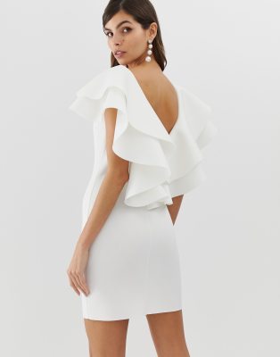 asos white backless dress