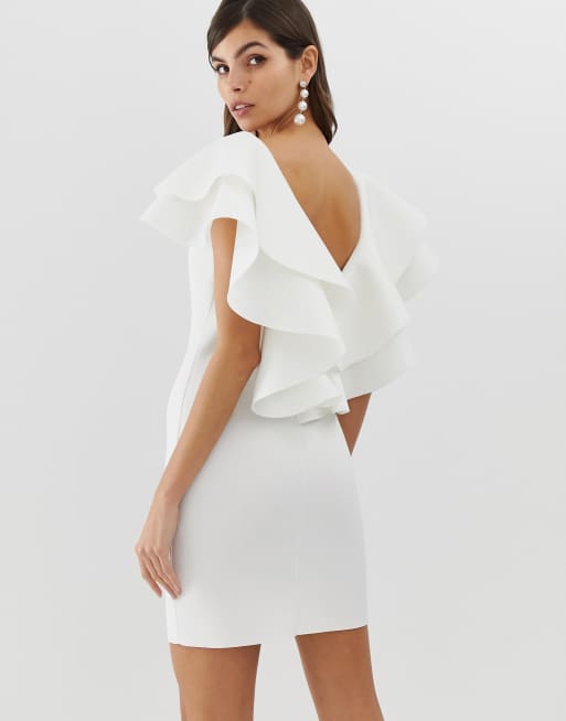 Asos white 2024 ruffle dress