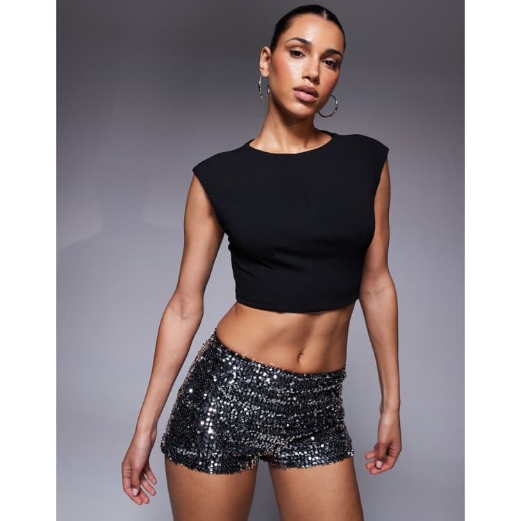ASOS DESIGN open back top with seam details in black | ASOS