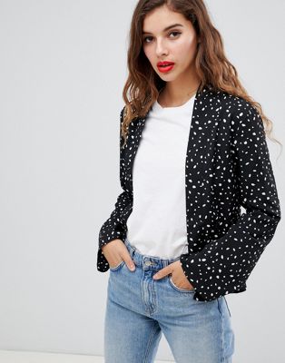 ASOS DESIGN open blouse in splodge print with long sleeves | ASOS