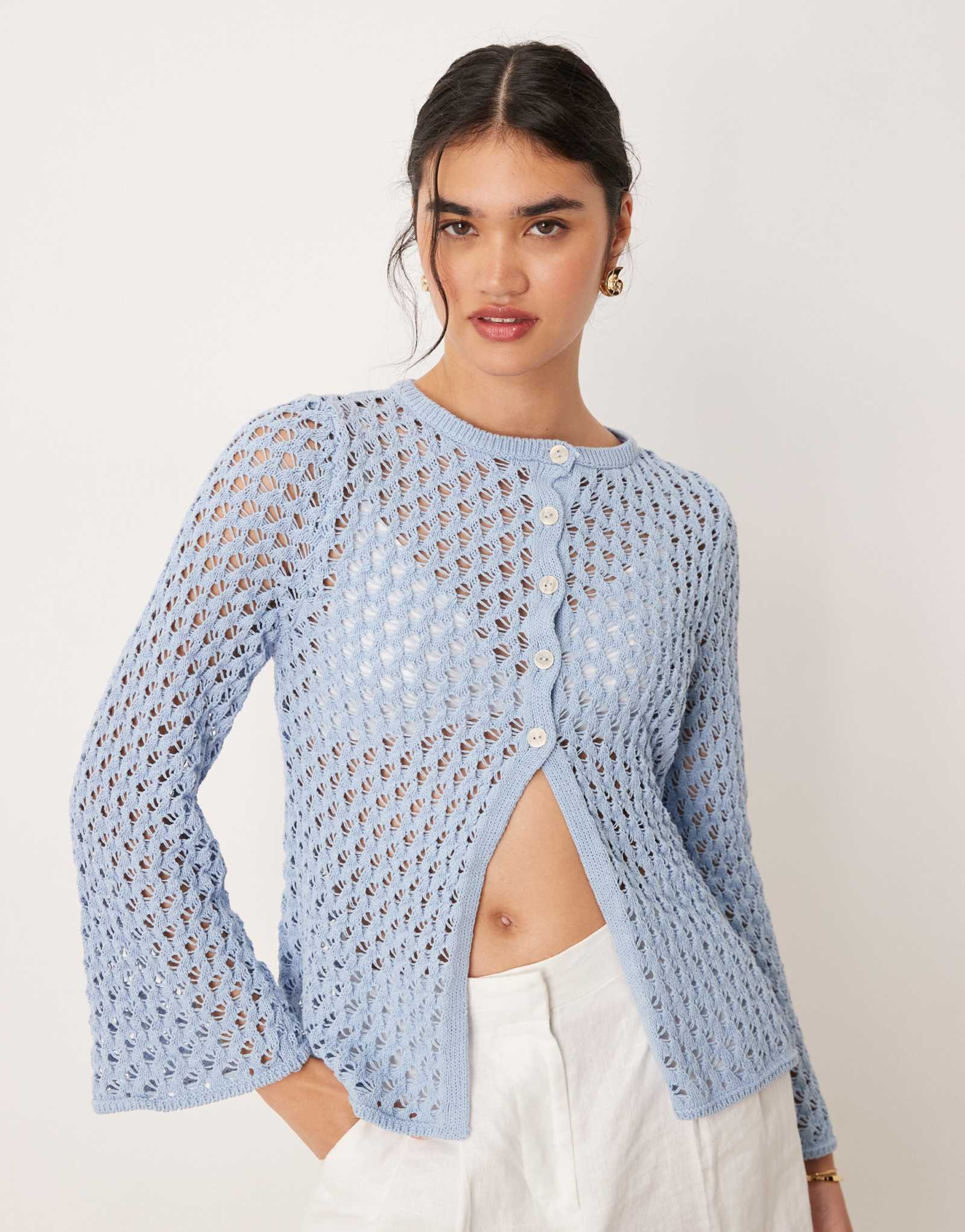 Кардиган ASOS DESIGN нежно-голубой