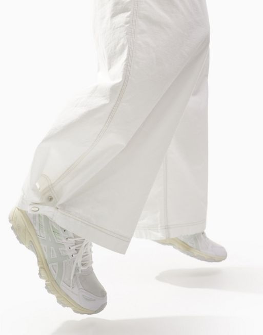 ASOS DESIGN parachute cargo pants in white